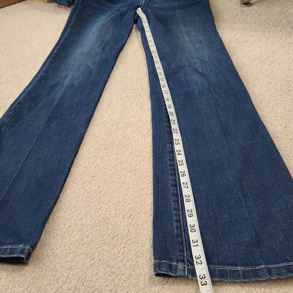 Boden Jeans Bootcut Blue 4L Long 33" Inseam Stretch Whiskering Tall #WC116 - Picture 9 of 10